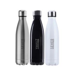 Kişiye Özel Şişe Tasarımlı Çelik Termos 500 ML / BEYAZ