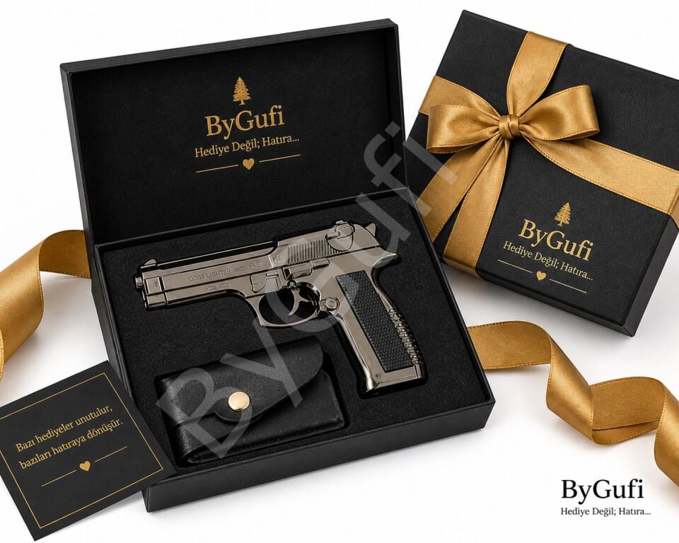 BYGUFİ İsme Özel Hediye 608L Komple Metal Silah Çakmak