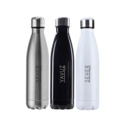 Kişiye Özel Şişe Tasarımlı Çelik Termos 500 ML / KROM