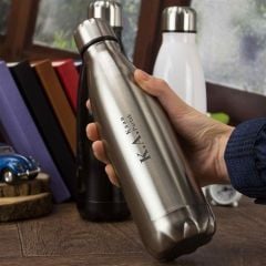 Kişiye Özel Şişe Tasarımlı Çelik Termos 500 ML / KROM