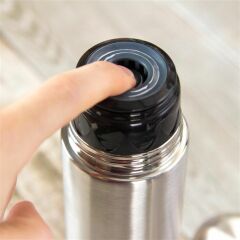 Kişiye Özel Deri Çantalı Bardaklı Çelik Termos 750 Ml