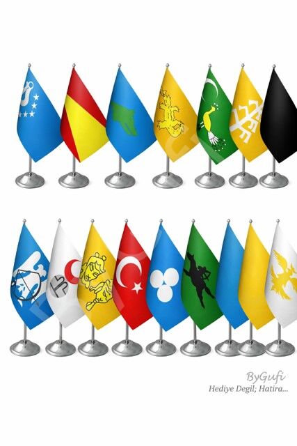 ByGufi 17 Devlet Masa Bayrakları Seti