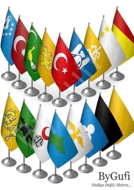 ByGufi 17 Devlet Masa Bayrakları Seti