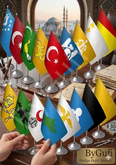 ByGufi 17 Devlet Masa Bayrakları Seti