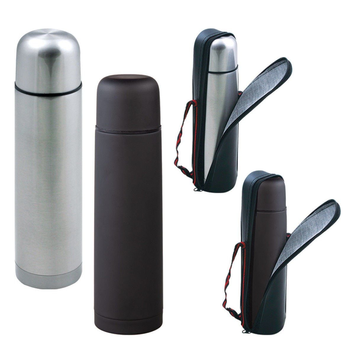 ByGufi Kişiye Özel Hediye Deri Çantalı Çelik Termos