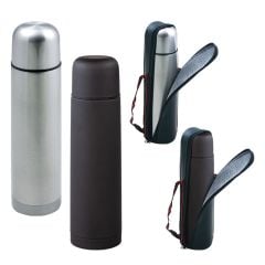 ByGufi Kişiye Özel Hediye Deri Çantalı Çelik Termos