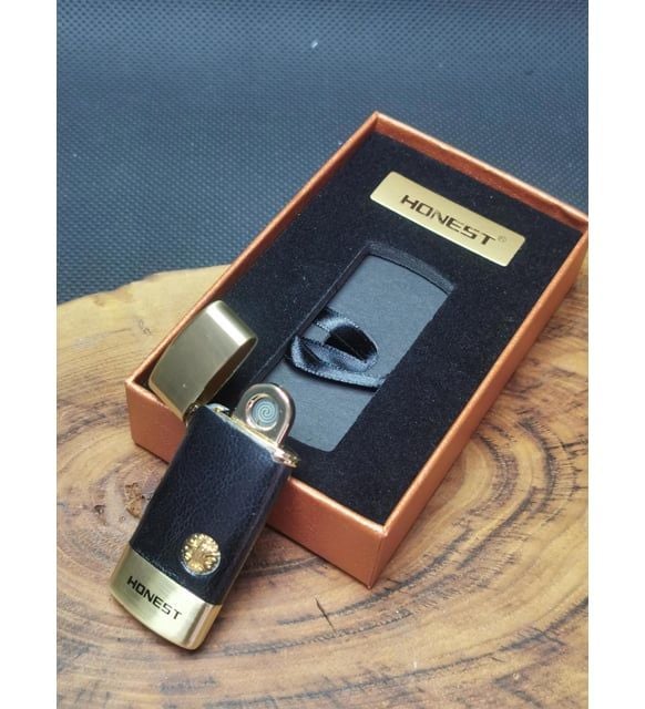 ByGufi İsme Özel Honest Deri Kaplama Şarjlı Çakmak