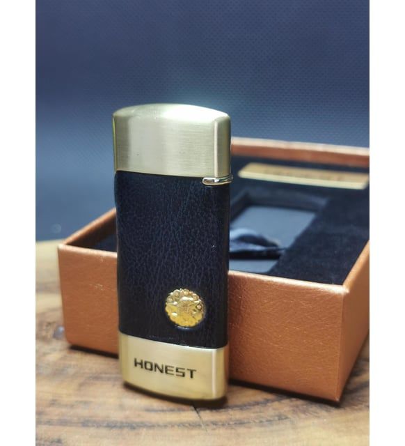 ByGufi İsme Özel Honest Deri Kaplama Şarjlı Çakmak