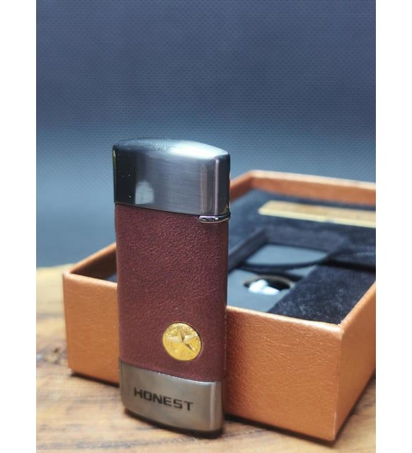 ByGufi İsme Özel Honest Deri Kaplama Şarjlı Çakmak