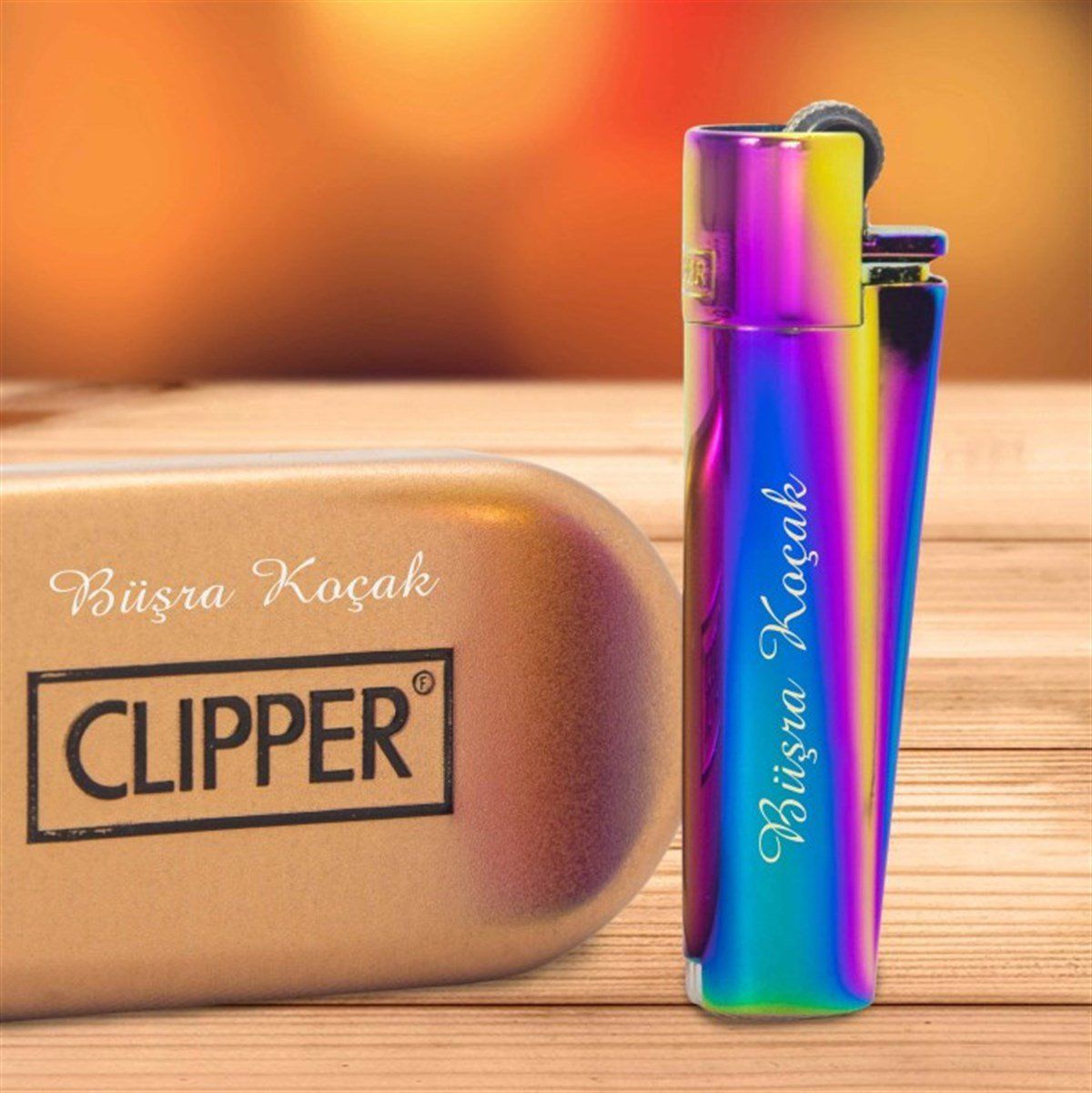 ByGufi İsme Özel Clipper Metal Çakmak – Icy