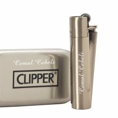 ByGufi İsme Özel Clipper Metal Çakmak – Silver