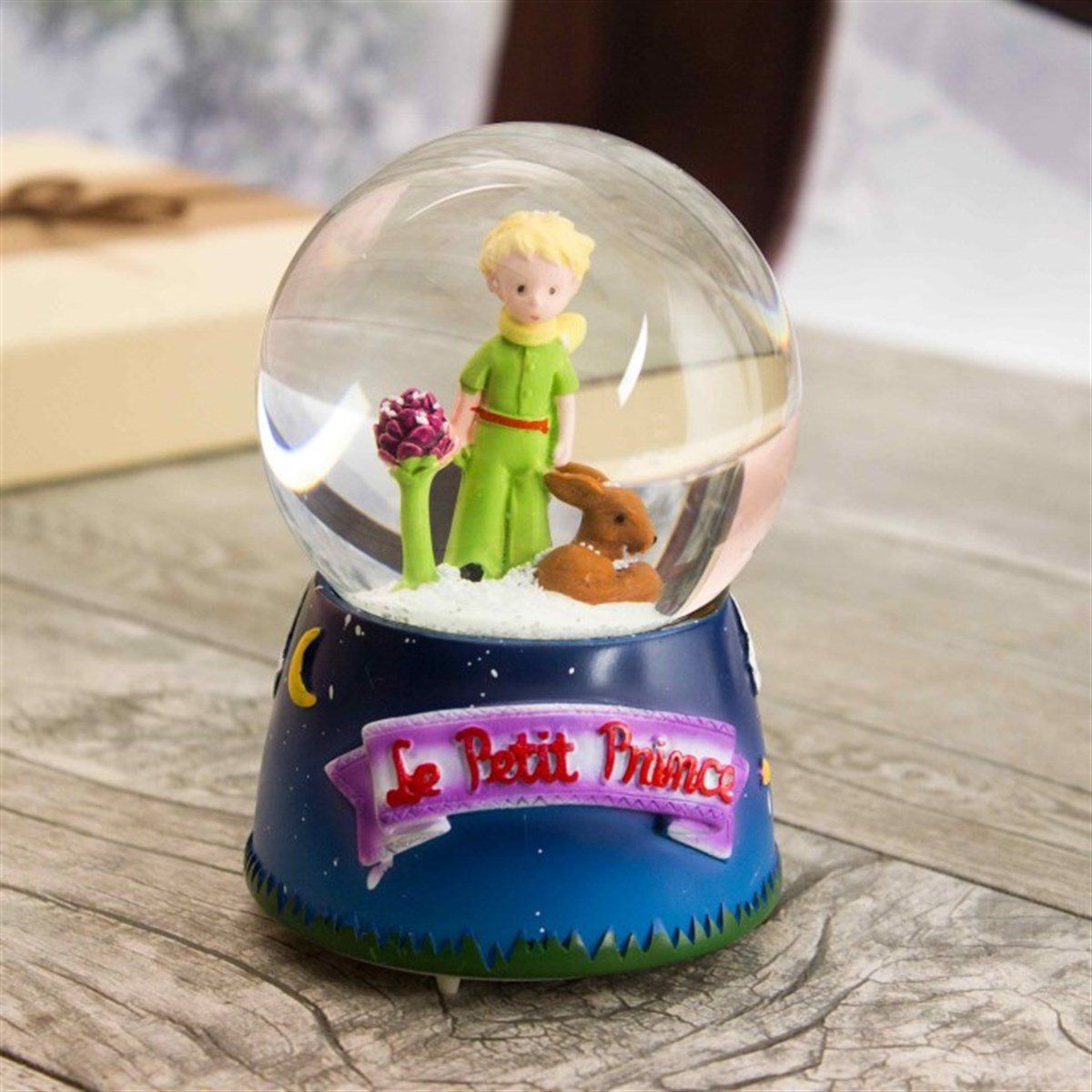ByGufi Büyük Boy Küçük Prens Işıklı Kar Küresi ve Müzik Kutusu – Işıklı & Müzikli Hediyelik, Dekoratif Küçük Prens Kar Küresi