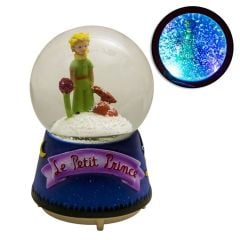 ByGufi Kişiye Özel Küçük Prens Temalı Işıklı Püskürtmeli Büyük Boy Kar Küresi ve Müzik Kutusu – Hediyelik