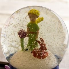 ByGufi Kişiye Özel Küçük Prens Temalı Işıklı Püskürtmeli Büyük Boy Kar Küresi ve Müzik Kutusu – Hediyelik