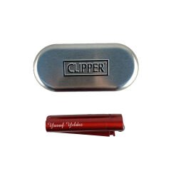 İsme Özel Clipper Metal Çakmak / Red