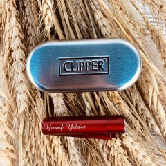 İsme Özel Clipper Metal Çakmak / Red
