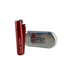 İsme Özel Clipper Metal Çakmak / Red
