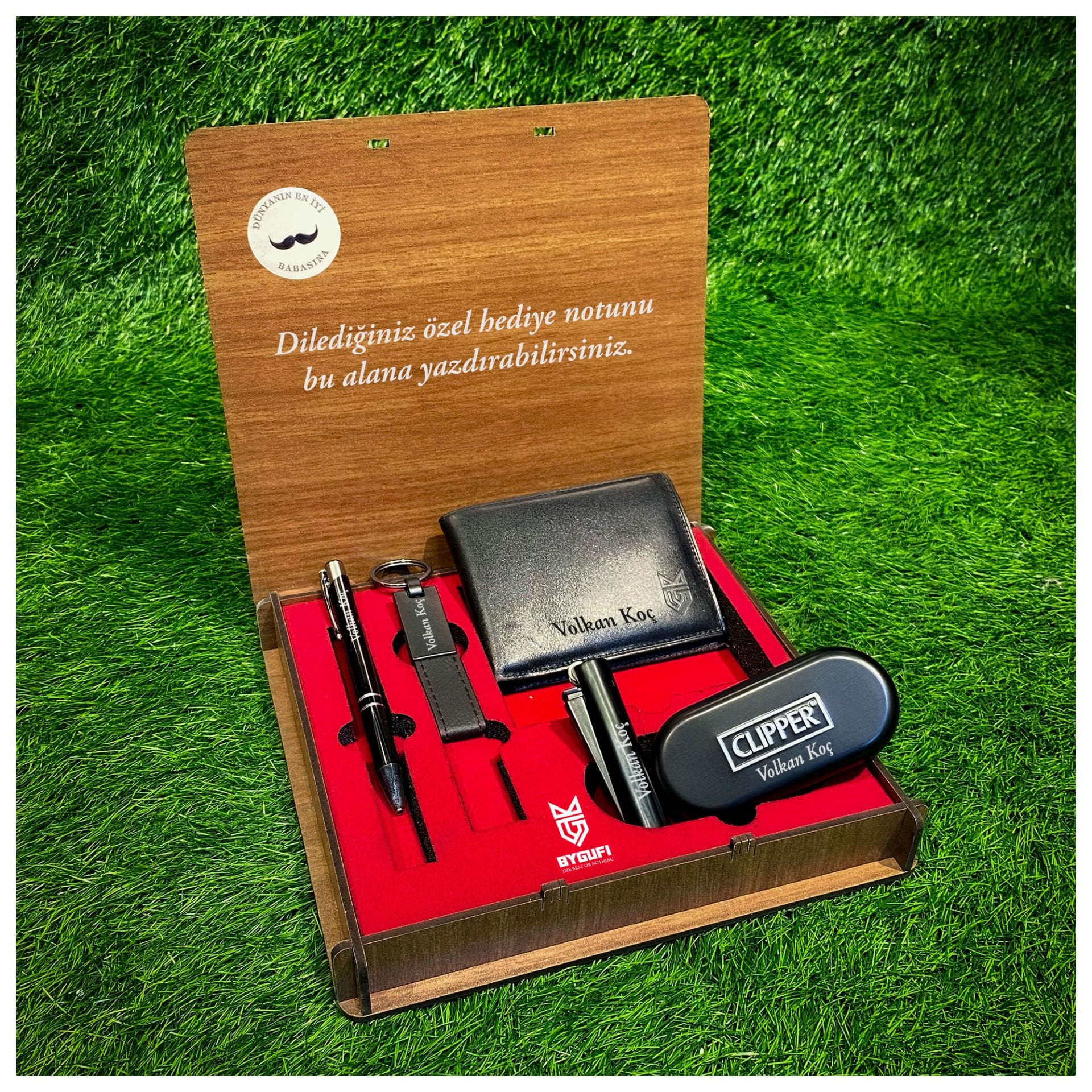 ByGufi Ahşap Kutulu İsme Özel Hediye Seti