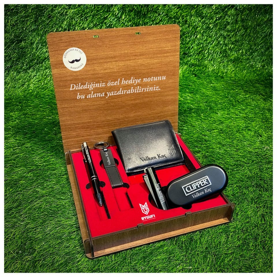 ByGufi Ahşap Kutulu İsme Özel Hediye Seti