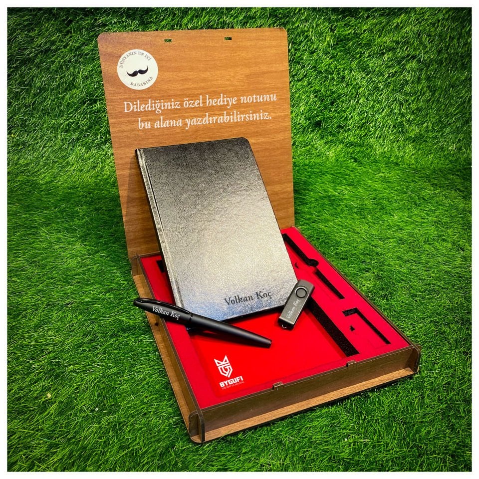 ByGufi İsme Özel Ahşap Kutulu Hediye Seti