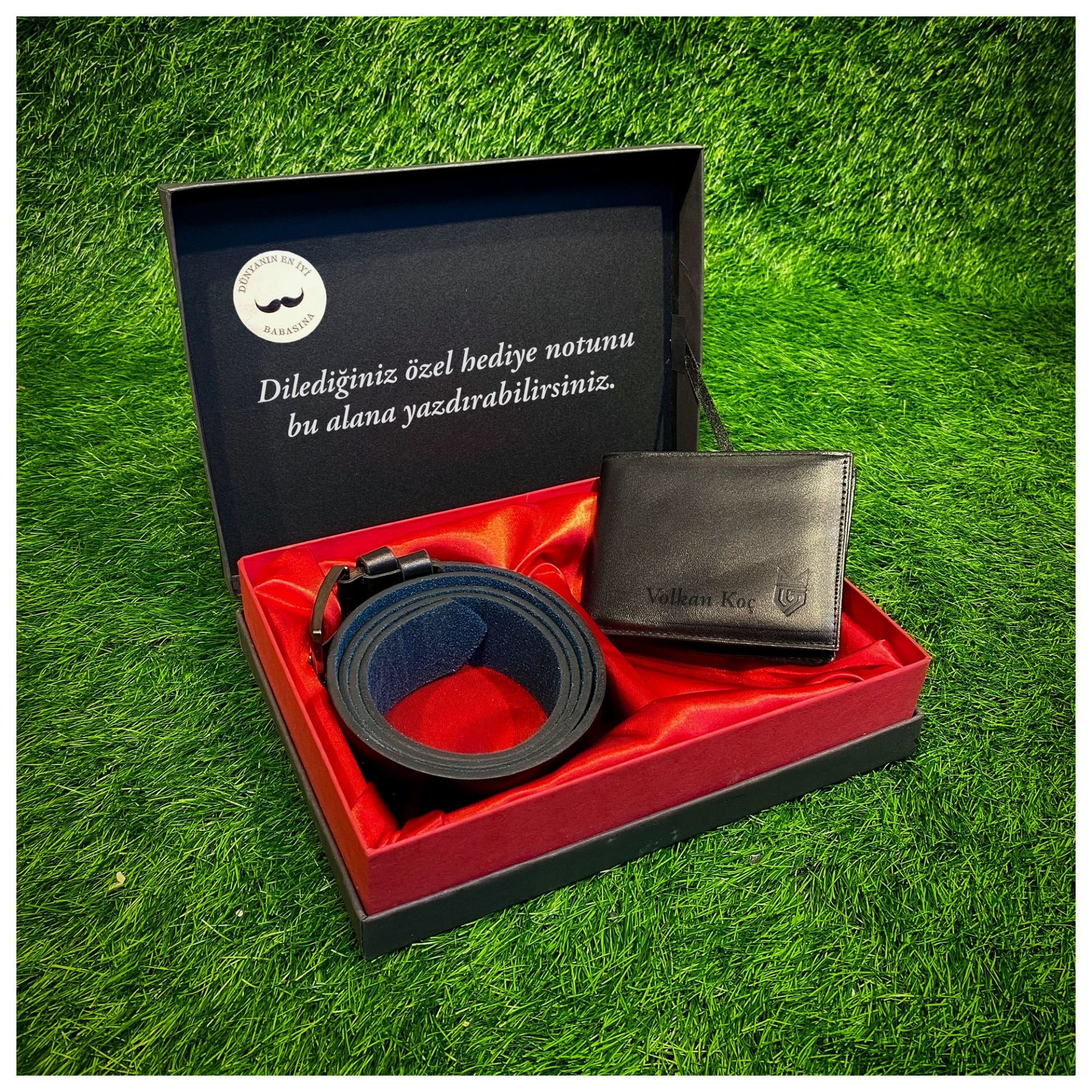 ByGufi İsme Özel Deri Cüzdan ve Kemer Hediye Seti