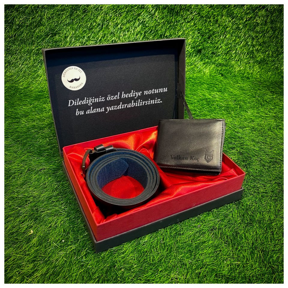 ByGufi İsme Özel Deri Cüzdan ve Kemer Hediye Seti