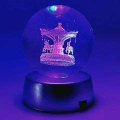 ByGufi Kişiye Özel Hediyelik Cam Küre – Atlı Karınca Figürlü | Dekoratif ve Gece Lambası