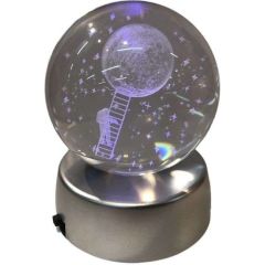 ByGufi Kişiye Özel Hediyelik Cam Küre – Aya Tırmanan Astronot Figürlü | Dekoratif ve Gece Lambası