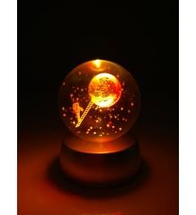 ByGufi Kişiye Özel Hediyelik Cam Küre – Aya Tırmanan Astronot Figürlü | Dekoratif ve Gece Lambası