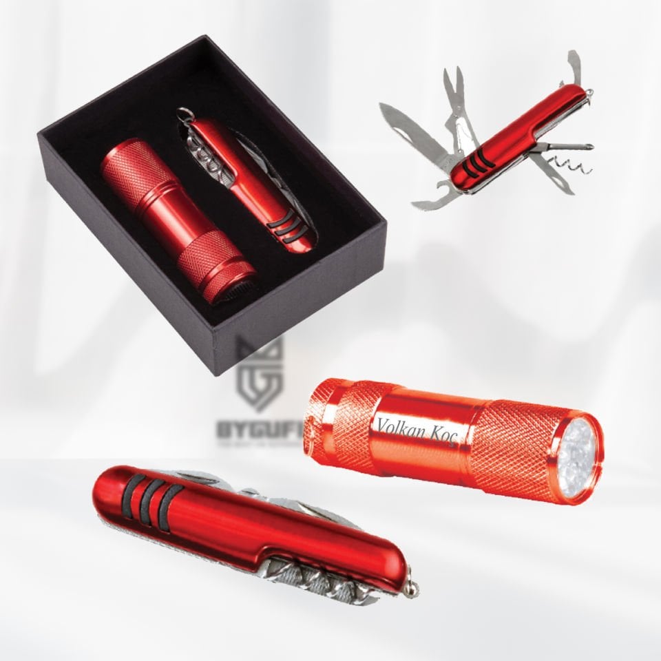 5041 HEDİYELİK SET 7 FONKSİYONLU ÇAKI - LED EL FENERİ