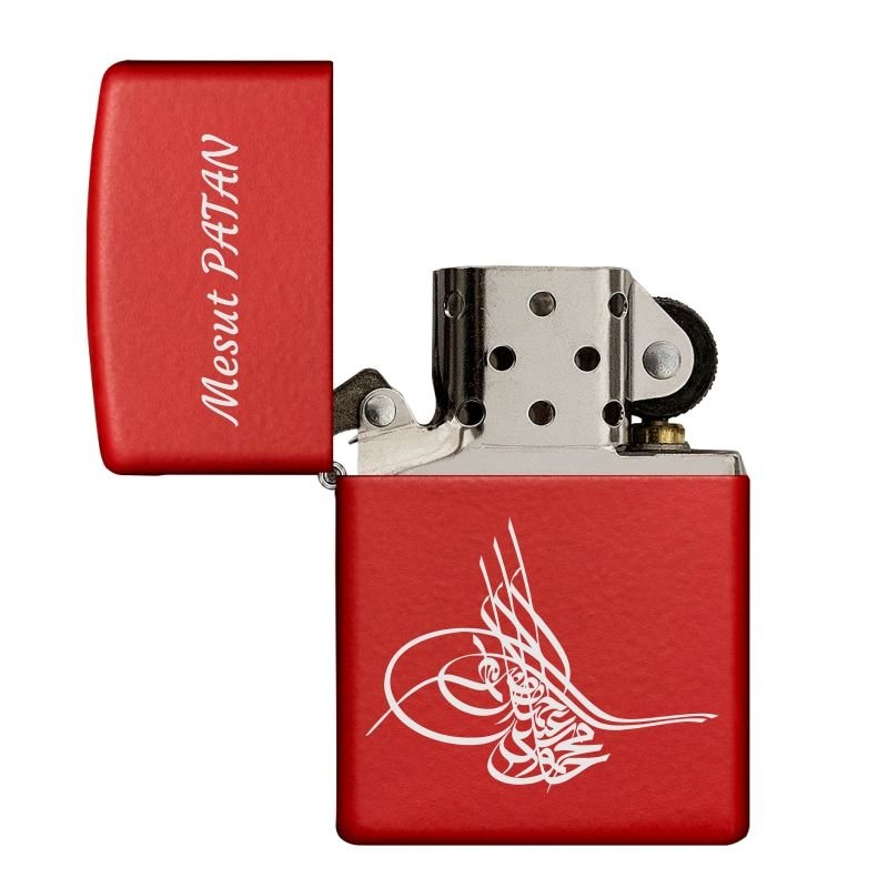 ByGufi İsme Özel Hediyelik Zippo Model Çakmak – Kırmızı