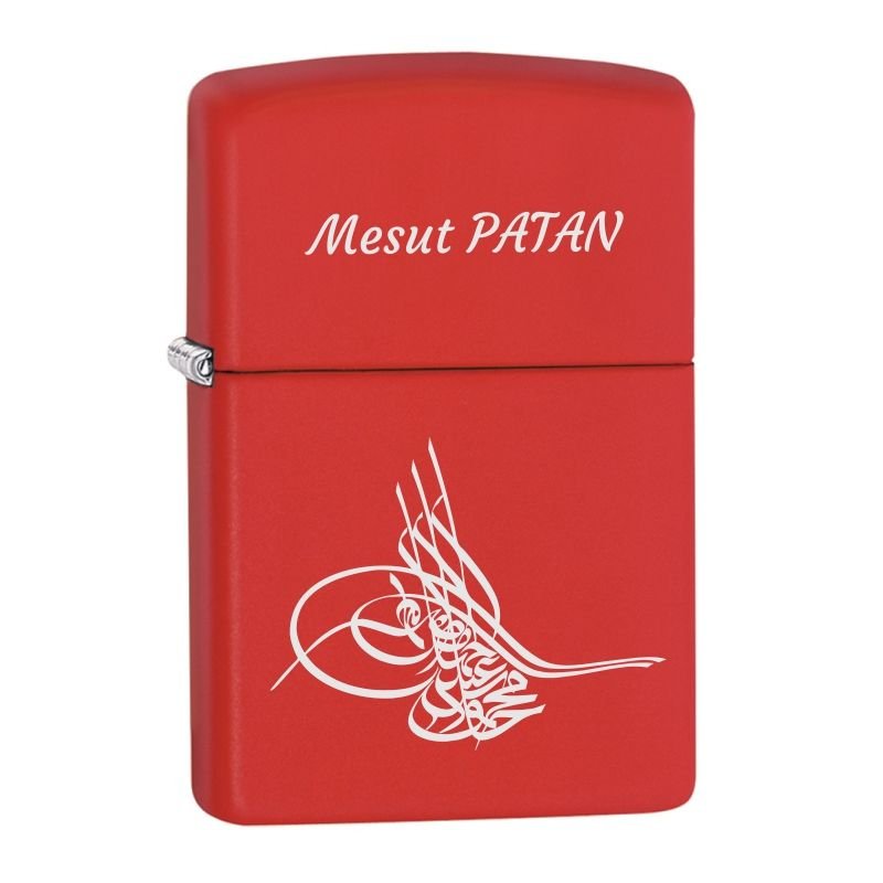 ByGufi İsme Özel Hediyelik Zippo Model Çakmak – Kırmızı
