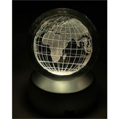 ByGufi Kişiye Özel Hediyelik Cam Küre – Dünya Figürlü | Dekoratif ve Gece Lambası
