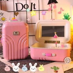 ByGufi Bavul Tasarımlı Müzikli Balerin Takı Kutusu – Dans Eden Balerinli Minyatür Valiz