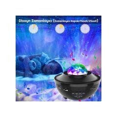 ByGufi Galaksi Projektör Gece Lambası – Yatak Odası, Bluetooth, 10 Renkli, Uzaktan Kumandalı, Çocuk ve Yetişkinler İçin, Romantik ve Dinamik Işık Efekti, Başucu Lambası ve Dekoratif