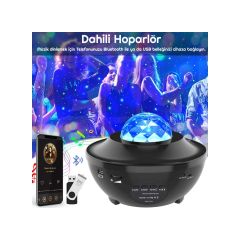 ByGufi Galaksi Projektör Gece Lambası – Yatak Odası, Bluetooth, 10 Renkli, Uzaktan Kumandalı, Çocuk ve Yetişkinler İçin, Romantik ve Dinamik Işık Efekti, Başucu Lambası ve Dekoratif