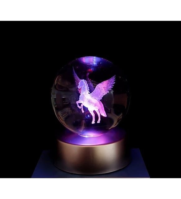 ByGufi Kişiye Özel Hediyelik Cam Küre – Melek Figürlü | Dekoratif Obje ve Renk Değiştiren Gece Lambası