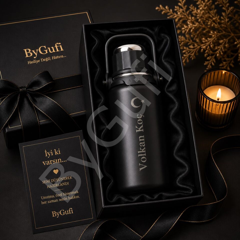 ByGufi İsme Özel Hediye Çelik Termos