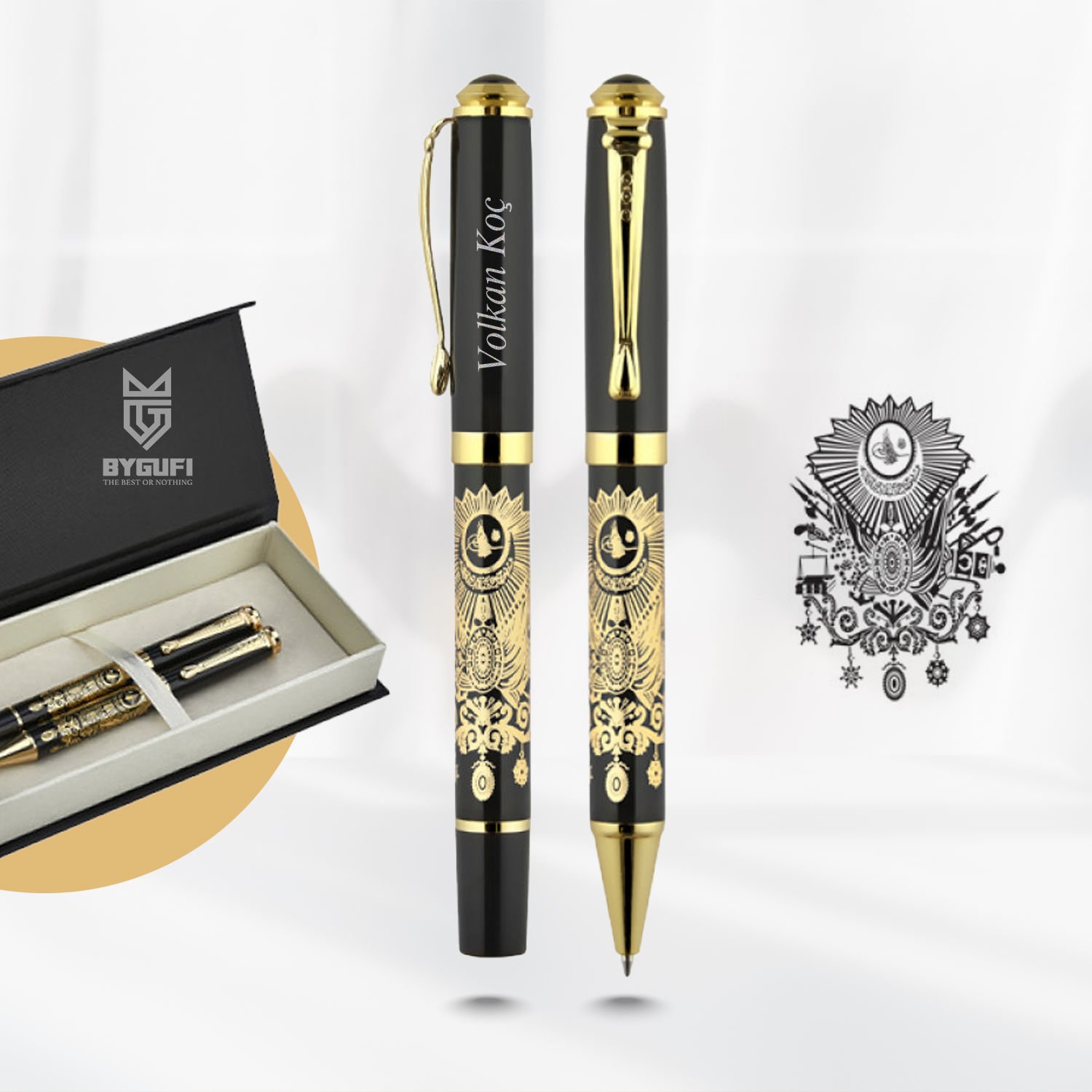 685-RT KABARTMA FİGÜRLÜ METAL ROLLER & TÜKENMEZ KALEM SETİ