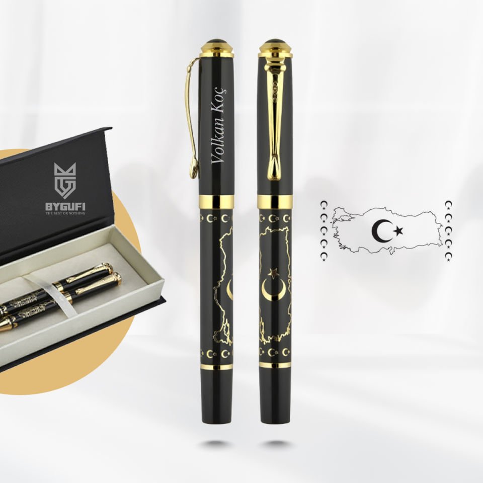 685-RT KABARTMA FİGÜRLÜ METAL ROLLER & TÜKENMEZ KALEM SETİ