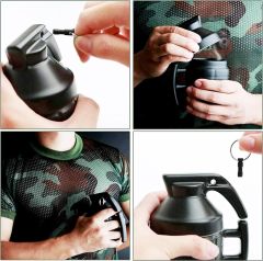 ByGufi El Bombası Kupa Bardak – Kapaklı Seramik, Eğlenceli Tasarım, Hediye Kupa