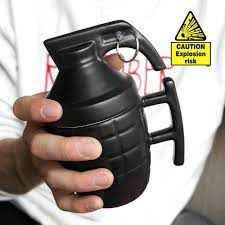 ByGufi El Bombası Kupa Bardak – Kapaklı Seramik, Eğlenceli Tasarım, Hediye Kupa