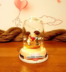 ByGufi Hediyelik Kalbimin Tek Sahibi Işıklı Küre | Romantik, Dekoratif Fanus