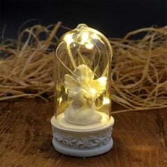 ByGufi Masum Melek Işıklı Fanus | Hediyelik Dekoratif Lamba, Romantik ve Şık Hediye