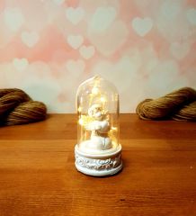 ByGufi Masum Melek Işıklı Fanus | Hediyelik Dekoratif Lamba, Romantik ve Şık Hediye