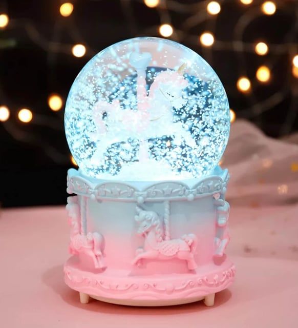 Unicorn Işıklı Kar Küresi Ve İyi ki Varsın Peluş Ayıcık