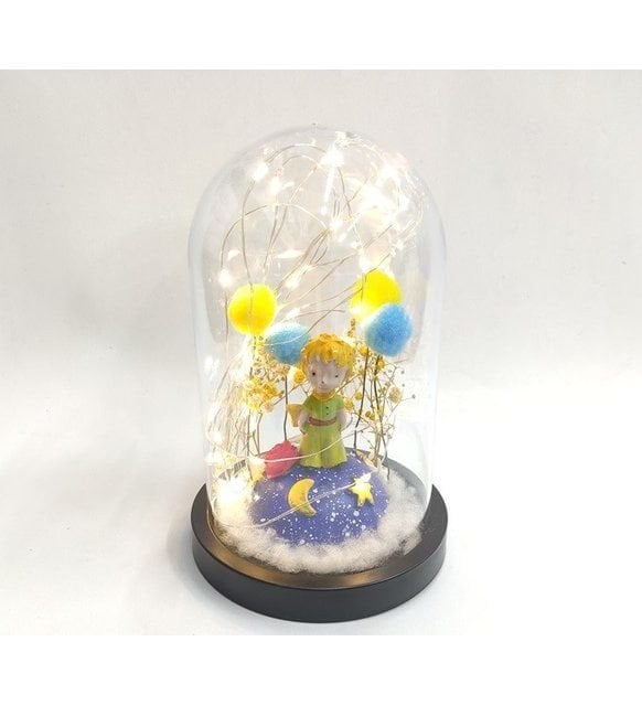 ByGufi Küçük Prens Işıklı Büyük Boy Fanus – LED Işıklı, Dekoratif, Hediyelik, Özel Tasarım