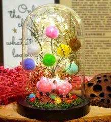 ByGufi Best Friends Baykuş Işıklı Teraryum – LED Işıklı, Dekoratif, Hediyelik, Özel Tasarım