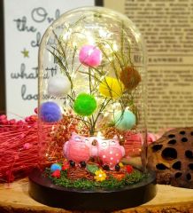 ByGufi Best Friends Baykuş Işıklı Teraryum – LED Işıklı, Dekoratif, Hediyelik, Özel Tasarım