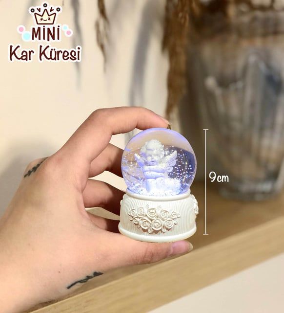 ByGufi Melek Kar Küresi & “İyi Ki Varsın” Peluş Ayıcık – Sevgiliye Özel Hediye, Sevgililer Günü ve Doğum Günü Hediyesi, Işıklı ve Dekoratif Tasarım